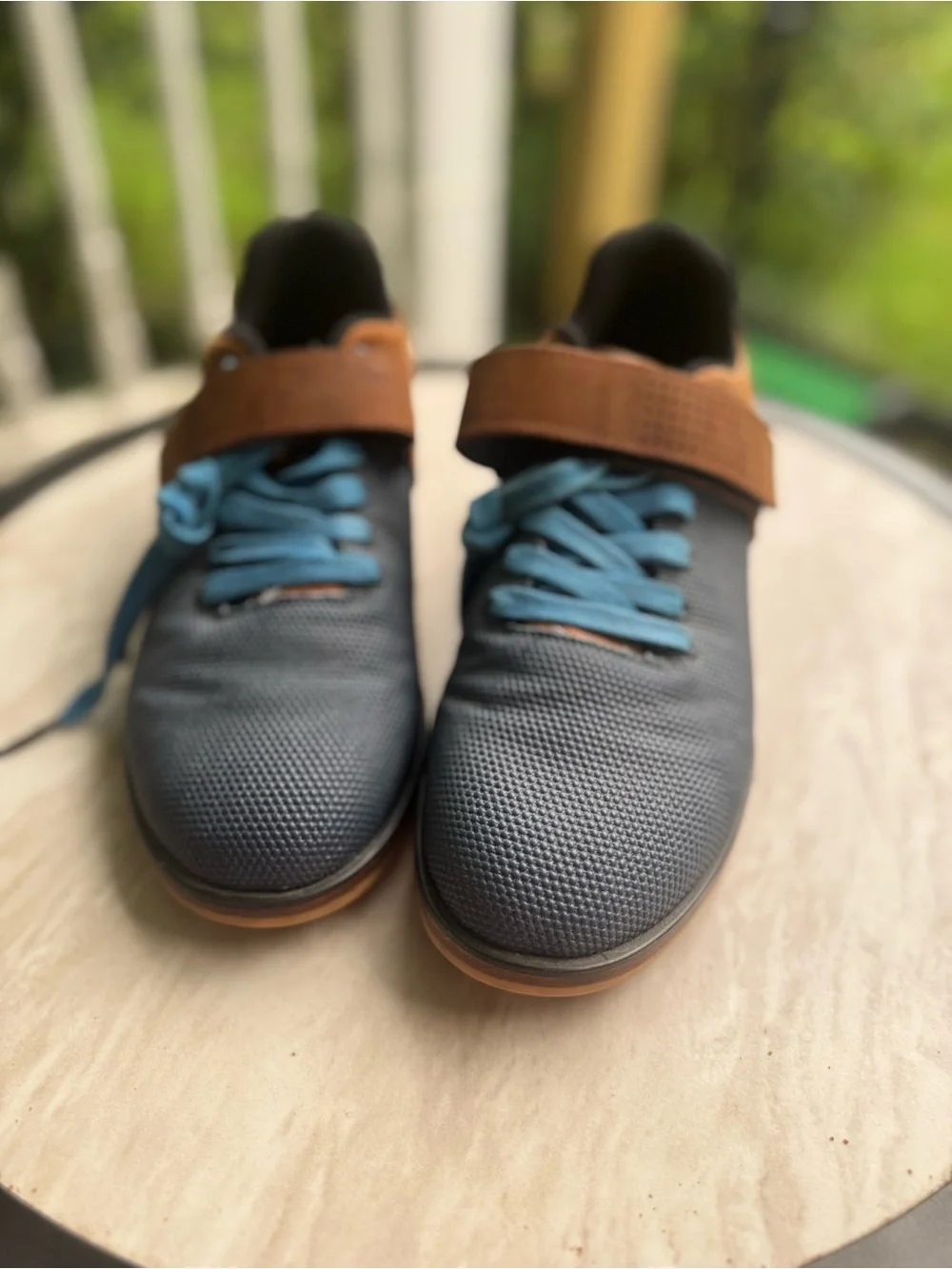 No Bull Weight Lifting Shoes Navy and Brown Training Shoes with Strap - Picture 4 of 12